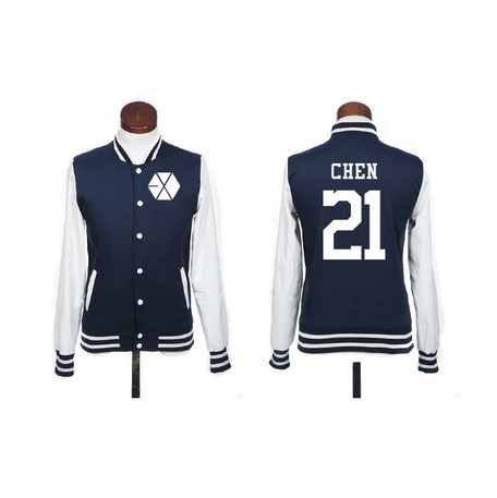 Hot CHEN EXO XOXO WOLF GROWL baseball uniform JACK...