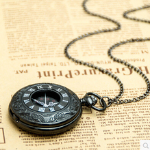 free shipping 2015 New top sale gun black Roman numerals Vintage watch Quartz Pocket Watch With