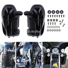 Brlight black Left & Right Lower Vented Leg Fairings For Harley Touring Road King Electra Glide FLHR FLHT
