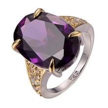 Scorching Sale Enormous Amethyst 925 sterling silver White Sapphire Finest High quality Ring Dimension 6 7 eight 9 10 F1296