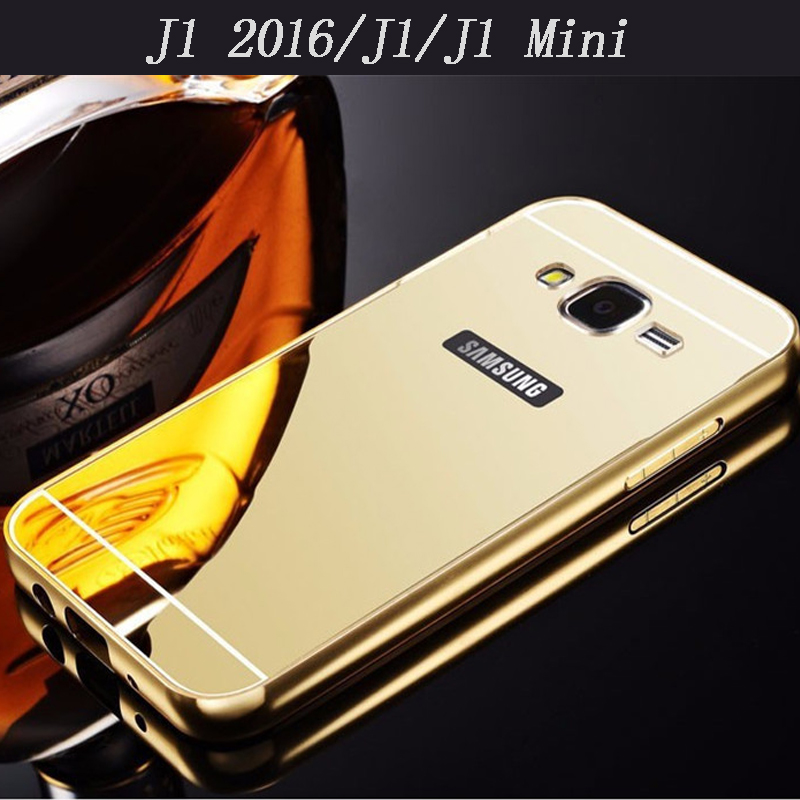 for samsung galaxy j1 2016 mirror aluminum metal bumper pc back cover phone cases for samsung galaxy j1 2016 mirror aluminum metal bumper pc back cover phone cases