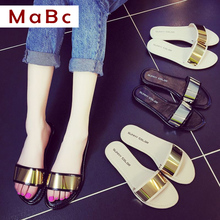 Summer slippers women slides sandals 2016 fashion leather sandals shoes women flat platform sandals with comfort soft sole BJ061