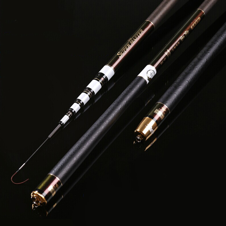 carbon taiwan fishing rod 7.2M azerothian m jade gold + spree ultra-light 4 hard fishing rod hand pole fishing tackle set