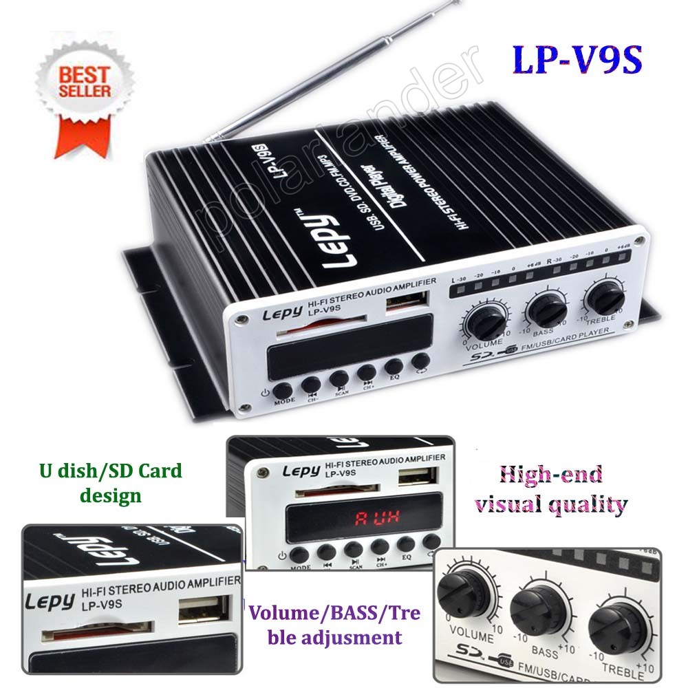 Lepy V9S 12      15WX2 USB CD SD DVD fm-mp3-   Hi - Fi  