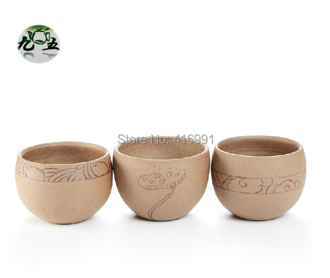 Birdhouse Matcha Bowl Manual Craved Ceramic Japanese Tea accessories Lotus lucky cloud Sea wave patterns send