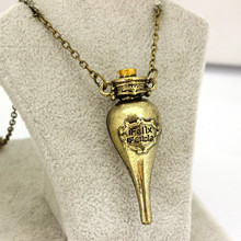 The Harry Potter Felix Felicis Potion Bottle Pendant Necklace Movie Jewelry Gifts Statement Necklaces Cheap FashionJewelry