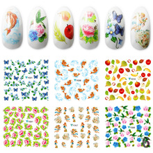 Art Water Stickers for Nail Fashion DIY Nails Decoration Tools Beautiful Flower Design 12 Sheets lot