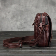 Aaron Luxury Bottom Hasp Open Men s Flap Crazy Horse Leather Zipper Male Messenger Bags Multi