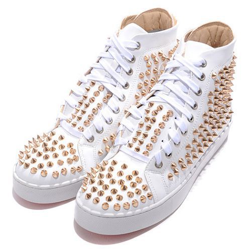 Aliexpress.com : Buy Red Bottom Men Shoes Louis Gold Spikes High ...