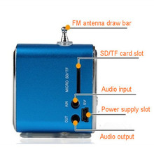 Micro SD TF Card Digita portable fm Radio Mini multi function Aluminum Speaker