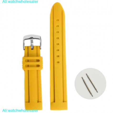 20mm Nice Yellow Silicone Jelly Rubber Boys Girls Watch Band Straps WB1072C20JB