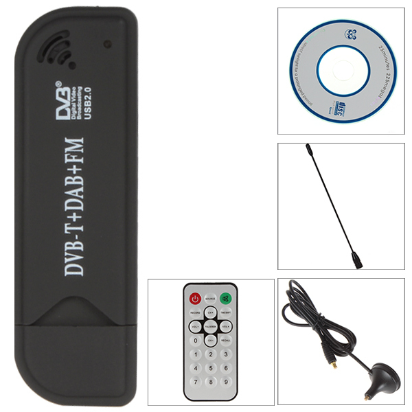 Rtl-sdr / FM + DAB / DVB-T USB 2.0 - TV Stick DVBT  SDR  RTL2832U  R820T -  +   