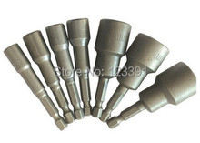 Envío gratis 2 unids/set H19mm * 65 mm 40 Crv por hexágono, magnética mangas eléctrica sockets 65 mm longitud 1/4 ” mango hexagonal