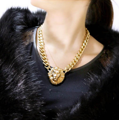 Gold Multi Lion Necklace 18K Gold Jewelry Hot Sale Online