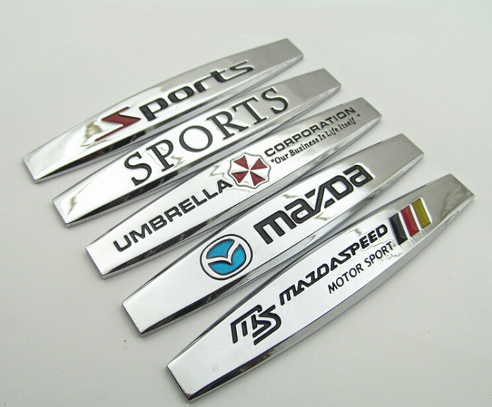 2pcs Super glue MS mazdaspeed car Emblem Badge Decal stickers fender