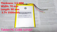 357090 3.7V 3500mAh Lithium polymer Battery with Protection Board For Tablet PC CUBE U25GT Free Shipping