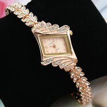 Envío gratis, los nuevos populares 2013 ms subió la moda del oro del diseño del asunto diamond bracelet watch