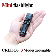 Mini LED Flashlight ZOOM 7W CREE 2000LM Waterproof LED light 3 Modes Zoomable LED Torch AA 14500 battery Flashlight Torch Lamp