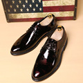 Fashion pointed leather shoes bright skin patent leather printing men s hair stylist tidal shoes casual