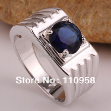 New White Topaz White Gold Plated Men’s Real 925 Silver Ring Man NAL Multi Size10 11 12 13 RV516