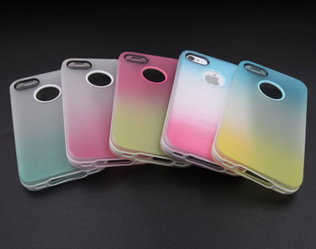Новый специальный мягкий силиконовый протектор телефон обложка чехол для iPhone 4 4S 4 г чехол красивая радуга градиент вернуться обложки PC0069