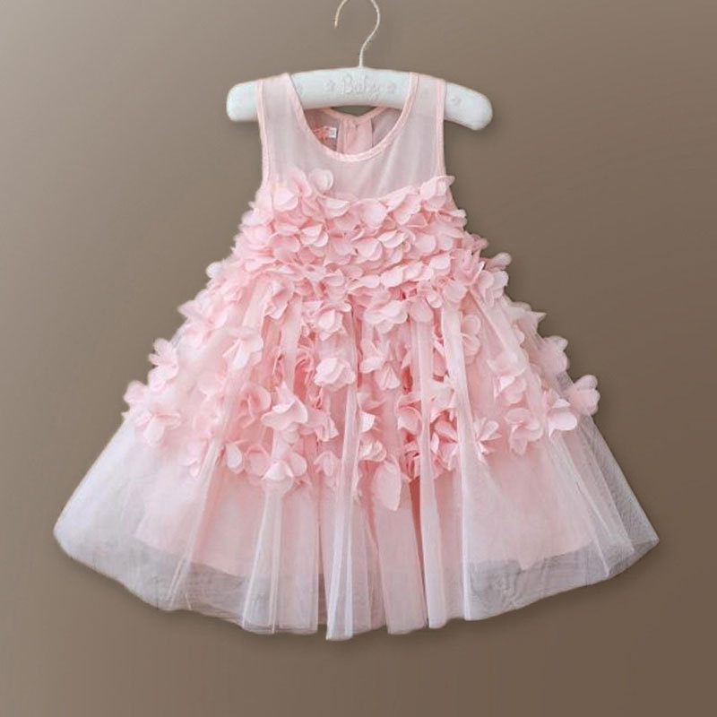 2015 Summer Baby Girl Toddler Lace Dress For Infant Girls Floral Princess Party Dress Children's Dresses Sleeveless Kids Clothes