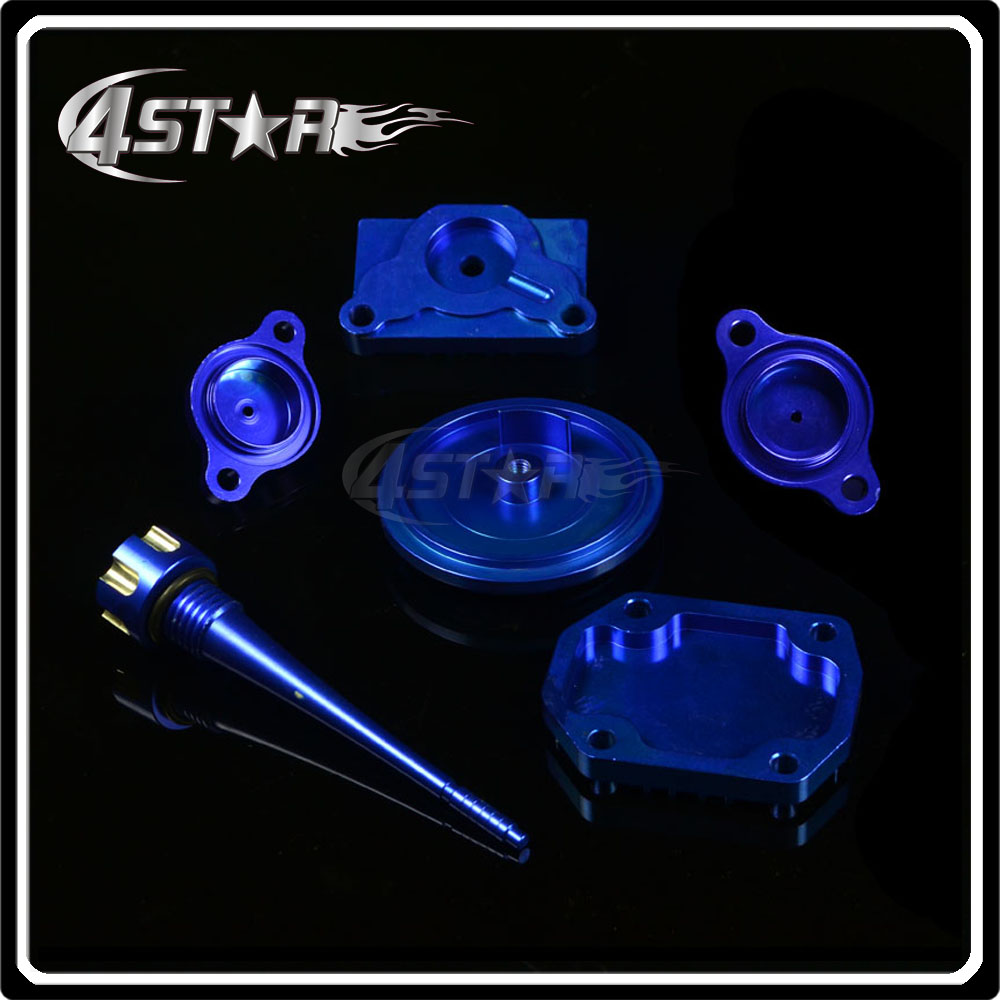 Blue CNC Billet Engine Dress Up Kit XR50 CRF50 KLX110 TTR90 Lifan 125cc 125cc 138cc Pit