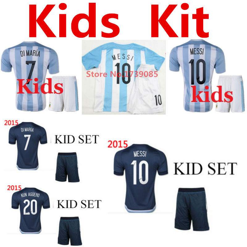 Messi Argentina Kids Jersey 2015 Argentina Children Soccer Jerseys 15/