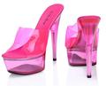 Women Shoes Sandals Summer 3 Color Slipper Nightclub Sexy Super High Heels Shoes Waterproof Sandals And