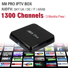 Octa Core Rockchip RK3368 M8 Pro Android 5.1 IPTV Box& 3 Months Arabic French UK Africa Europe IPTV Account Code 1300+ Channels