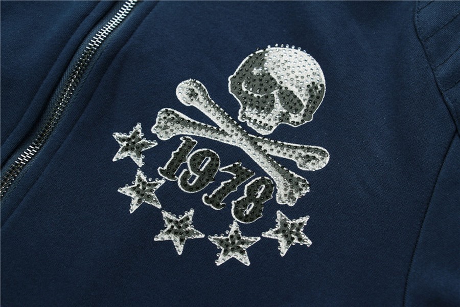 2014 Sale Top Freeshipping Regular Zipper Active Cotton Zipped Skull Print Mens Hoodies And Sweatshirts Brand Sport Cardigan (10)