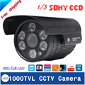 Free shipping 2016 NEW 1 3 SONY CCD HD 1000TVL Waterproof Outdoor security camera IR 100