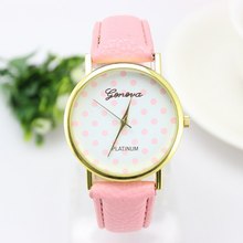 Hot 2015 nuevo Casual relojes PU cuero ginebra relojes Multicolor de Strape Spots vestido reloj relojes del cuarzo