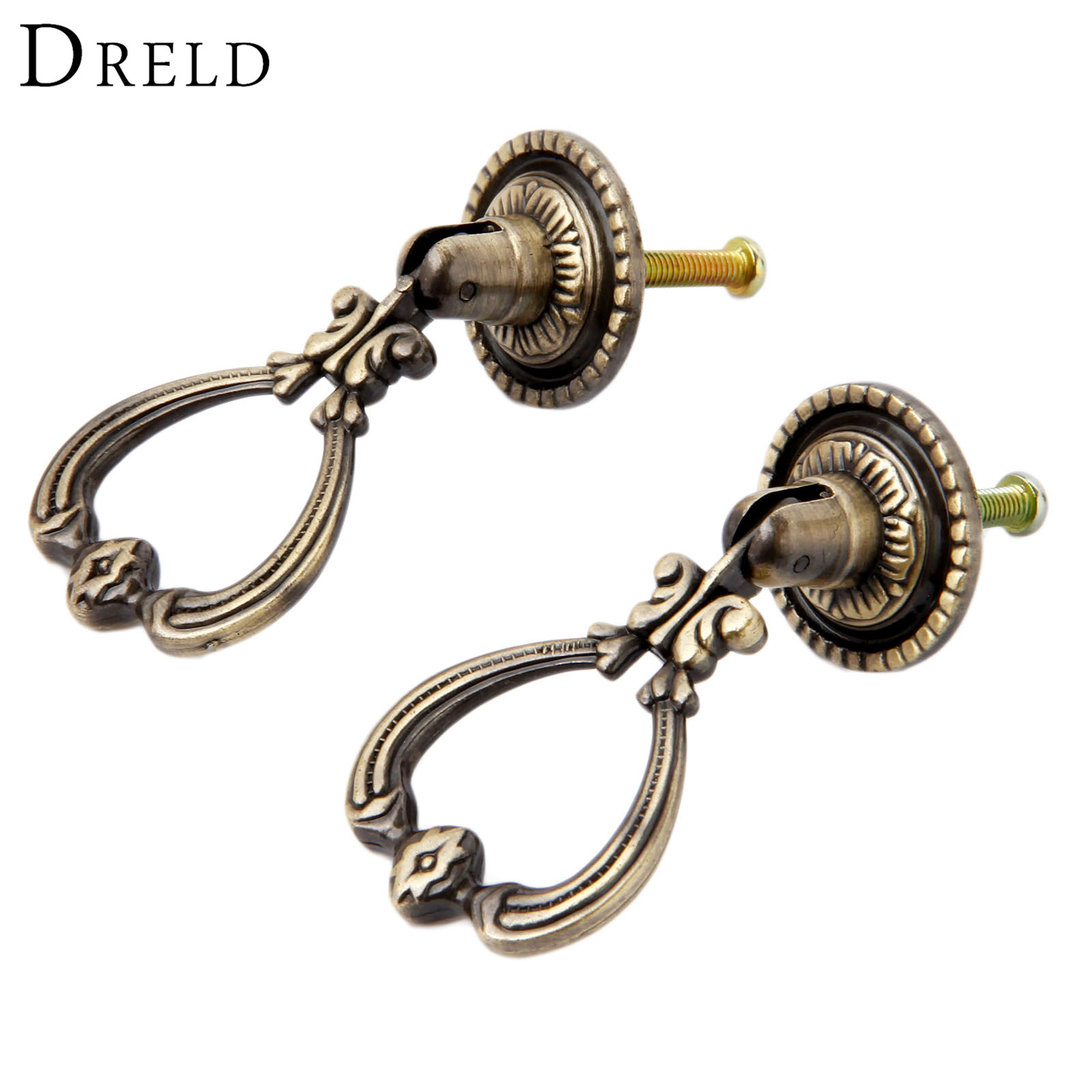 2 uds. Tiradores de muebles de latón antiguo DRELD Pomos y tiradores de