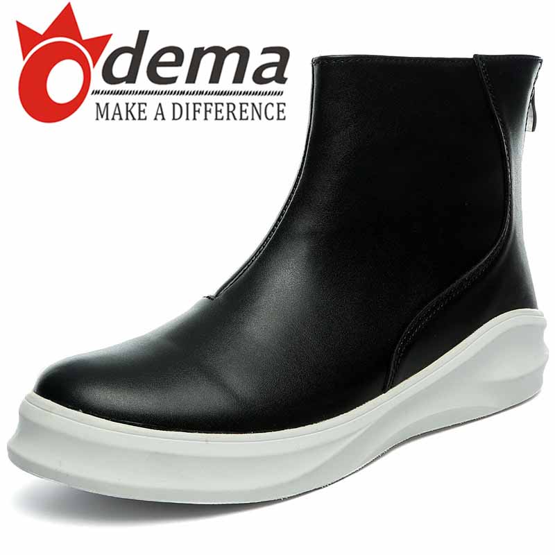 Фотография ODEMA 2015 Korea Star Stalker Fashion Black Men Boots Top Suede PU Leather Ankle Boots Back Zipper Men
