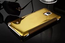 Luxury Original Mirror view Smart Flip leather case cover For Samsung Galaxy Note 4 N9100 Phone