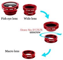 2015 Magnetic 3 in 1 Fisheye Fish Eye Lens Wide Angle Lens Macro Mobile Phone Lens