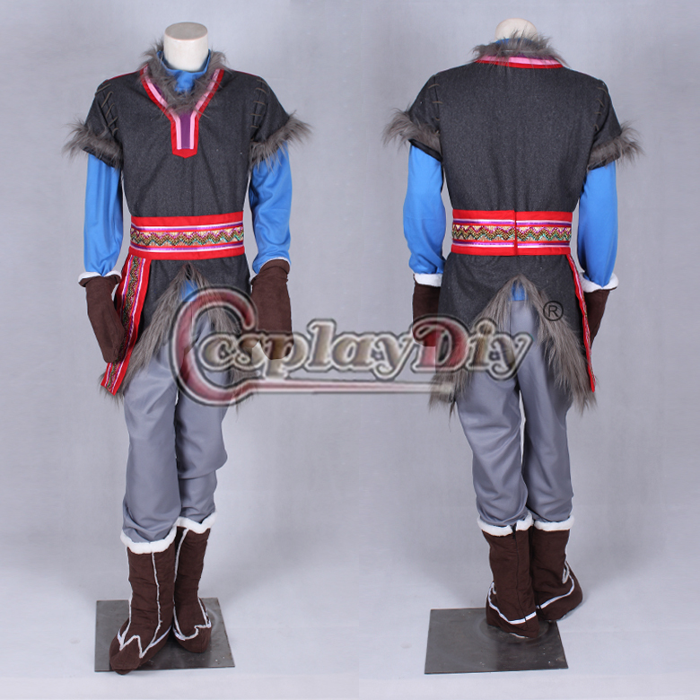 Custom Made Frozen Kristoff Costume Outfit Adult Movie Cosplay Costume For Halloween Party