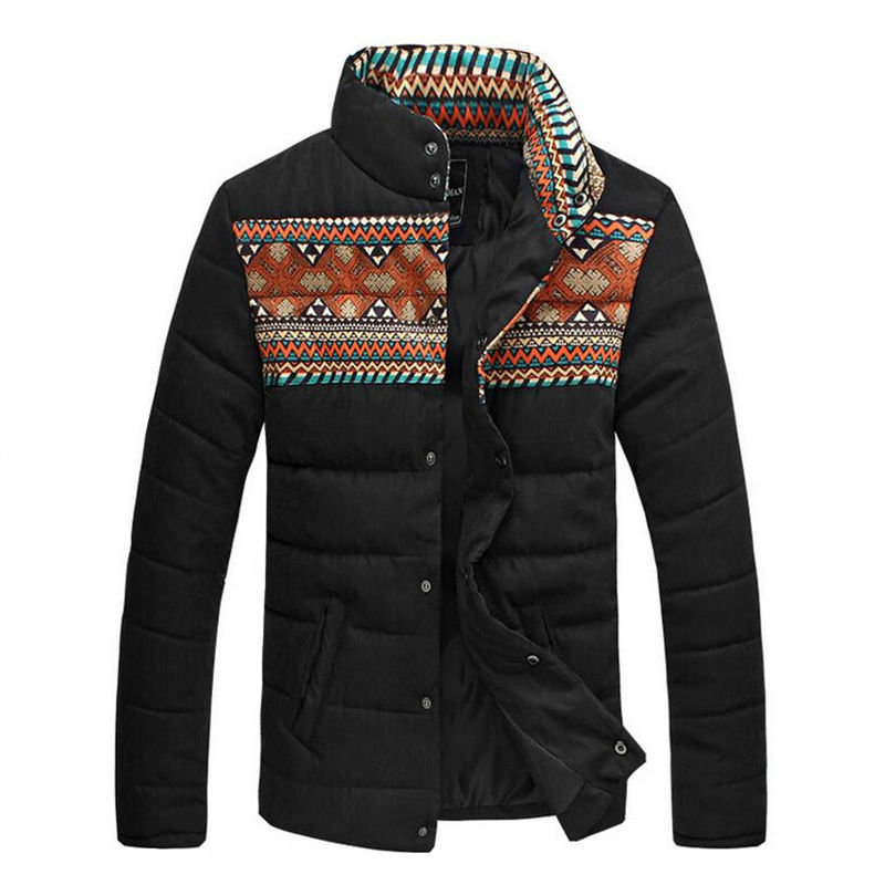 Winter cotton jacket Men Chinese style splicing Down Cotton coat New