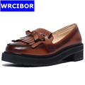 PLUS Size 34 41 Vintage Flat Oxford Shoes Woman Flats 2017 Fashion tassel British style Brogue