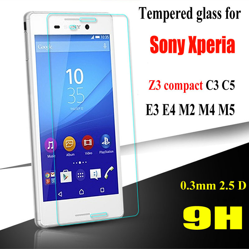 Top Quality 0 3mm 9H Tempered Glass film For Sony Xperia C3 D2533 C5 E5553 E3
