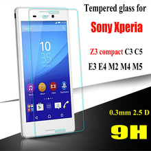 Top quality Tempered Glass film For Sony Xperia C S39h C2305 C3 C5 Anti Shatter protective Screen Protector Film