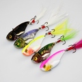 New 5pcs Metal Paillette VIB Fishing Lures Bream Bass Flathead Switchblade Blade Fish Hooks Crank Baits