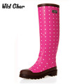 Women Rain Boots Fashion Knee High 2017 Pink Crocodile Pattern Rain Shoes Girl Summer Rubber Waterproof
