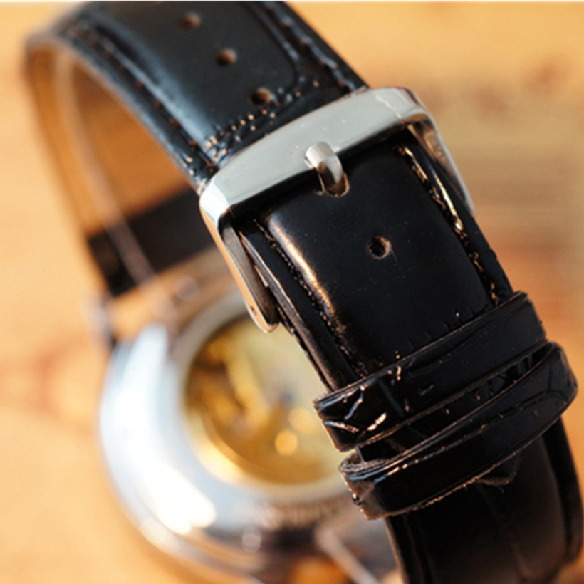 Creative Fashion Mechanical Watch Men Hollow Skeleton Mechanical Stainless Steel Watch