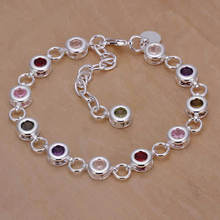 H259 Wholesale 925 sterling silver bracelet, 925 sterling silver style jewellery Spherical coloration stone bracelet dragon bijoux