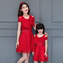 2016 summer new Korean fashion princess dress Family fitted mother of women
