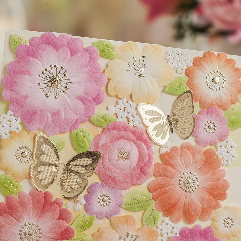 Butterfly gatefold wedding invitations