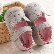 2015 New Fashion Lovely Soft Contton Bowknot Animal Prints Grid Infant Toddler First Walkers Casual Baby