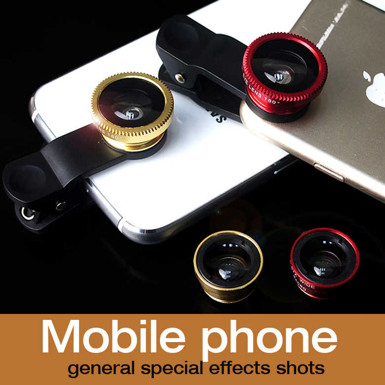 Universal 3in1 Clip on Fish Eye Wide Angle Macro Mobile Phone Camera Lens Kit For IPhone